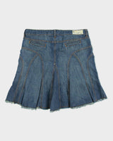 Vintage Y2K 00s O'Neill Flared Raw Hem Denim Skirt - L