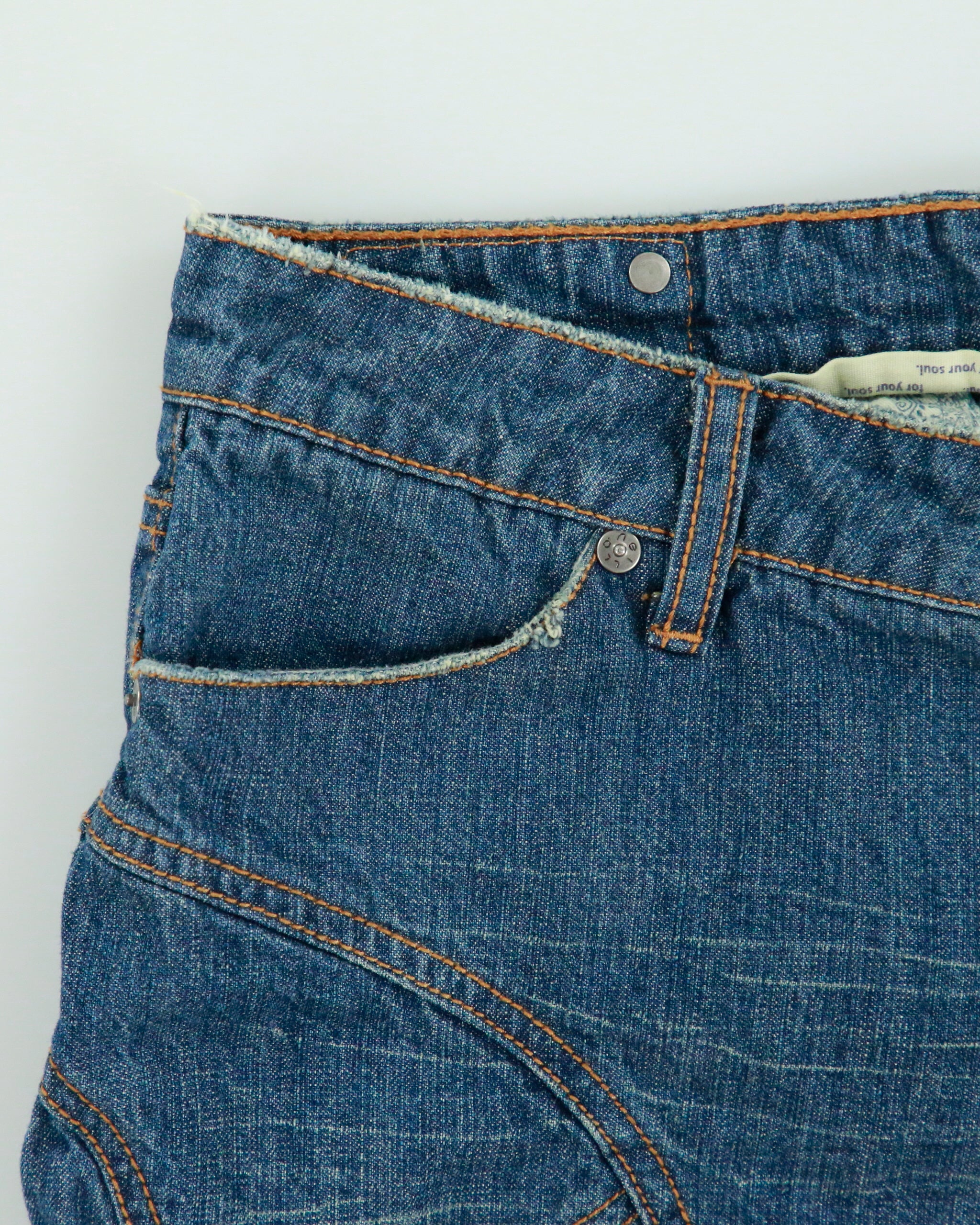 Vintage Y2K 00s O'Neill Flared Raw Hem Denim Skirt - L