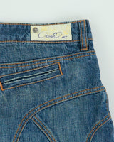 Vintage Y2K 00s O'Neill Flared Raw Hem Denim Skirt - L