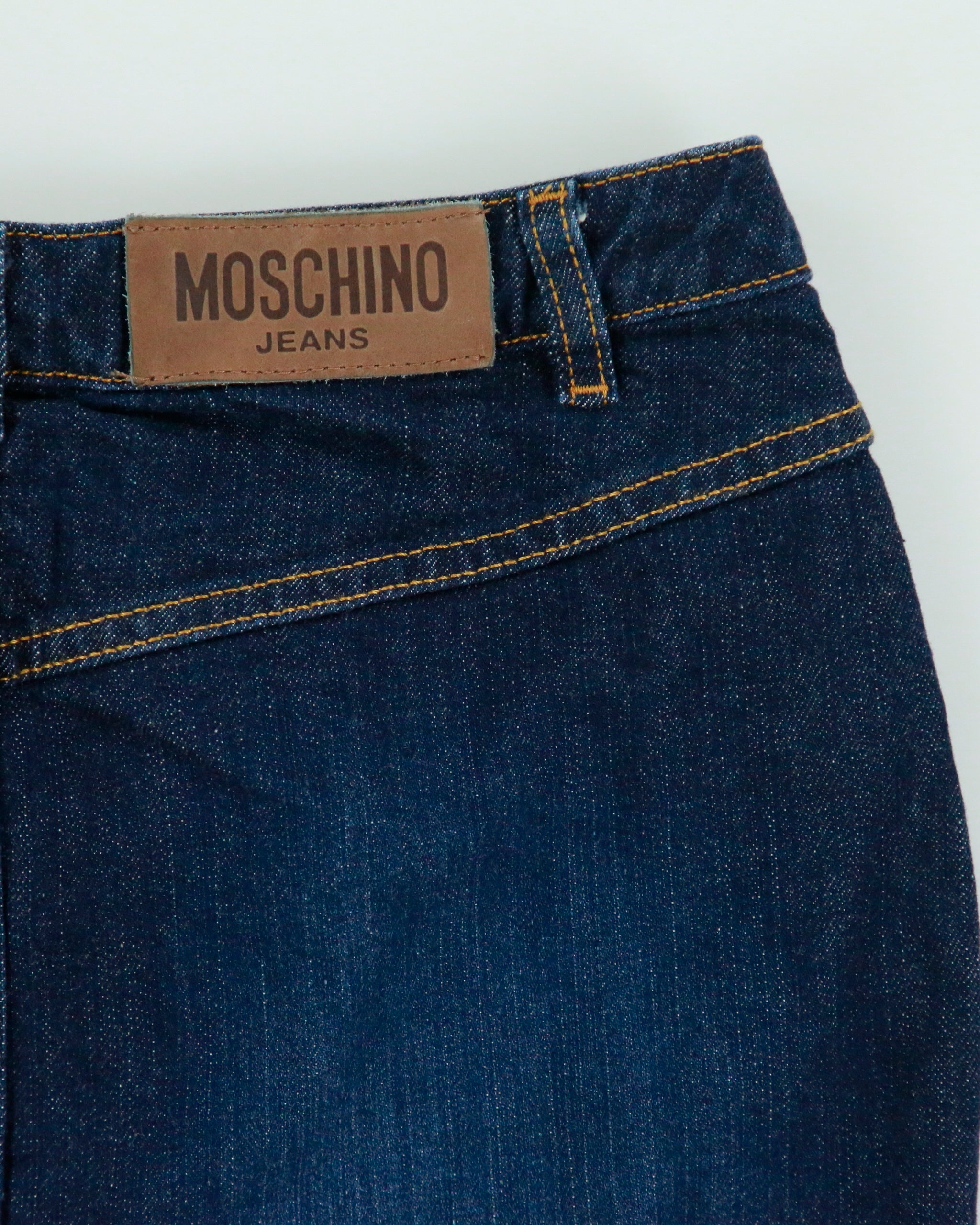 Vintage Y2K 00s Moschino Jeans Heart Pocket Flare Hem Denim Skirt - XS