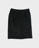 Vintage 1990s Danier Front &amp; Back Split Suede Skirt - XS