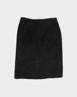 Vintage 1990s Danier Front &amp; Back Split Suede Skirt - XS