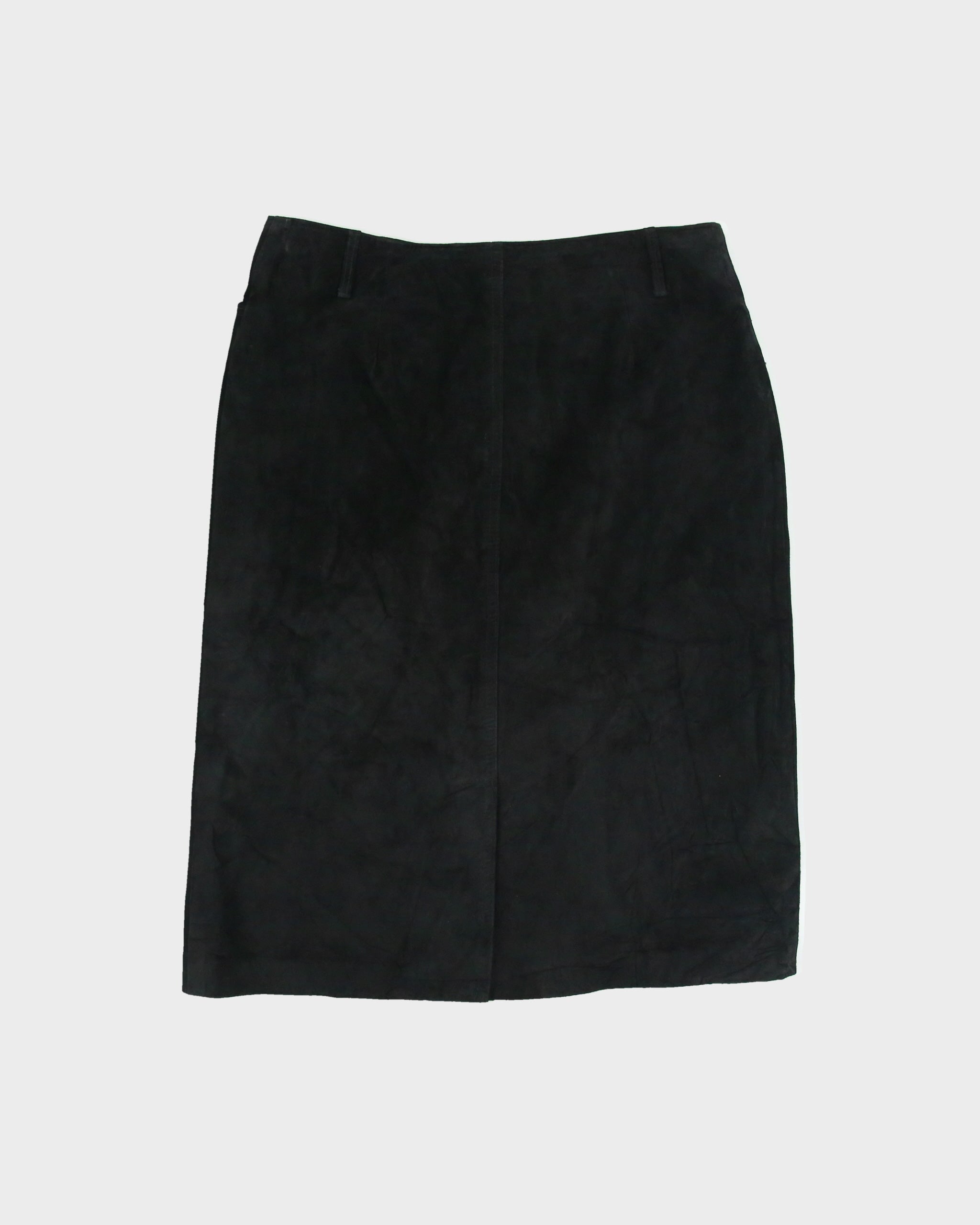 Vintage 1990s Danier Front &amp; Back Split Suede Skirt - XS