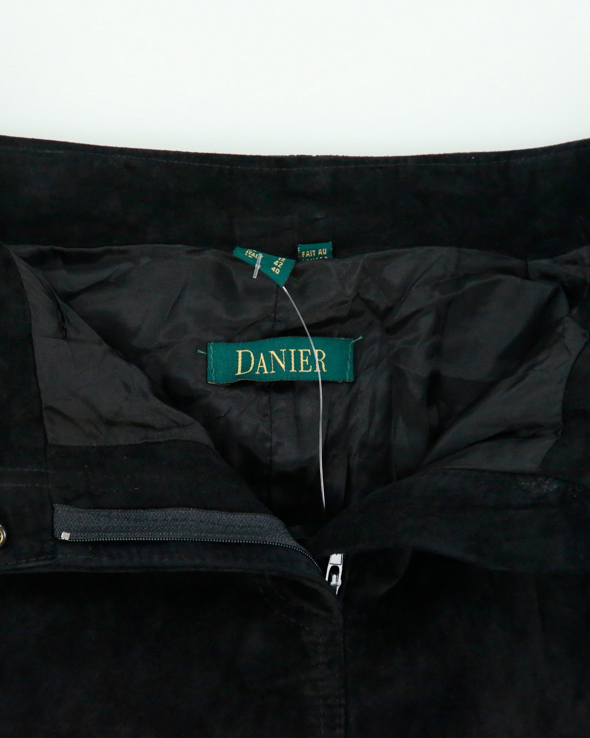 Vintage 1990s Danier Front &amp; Back Split Suede Skirt - XS