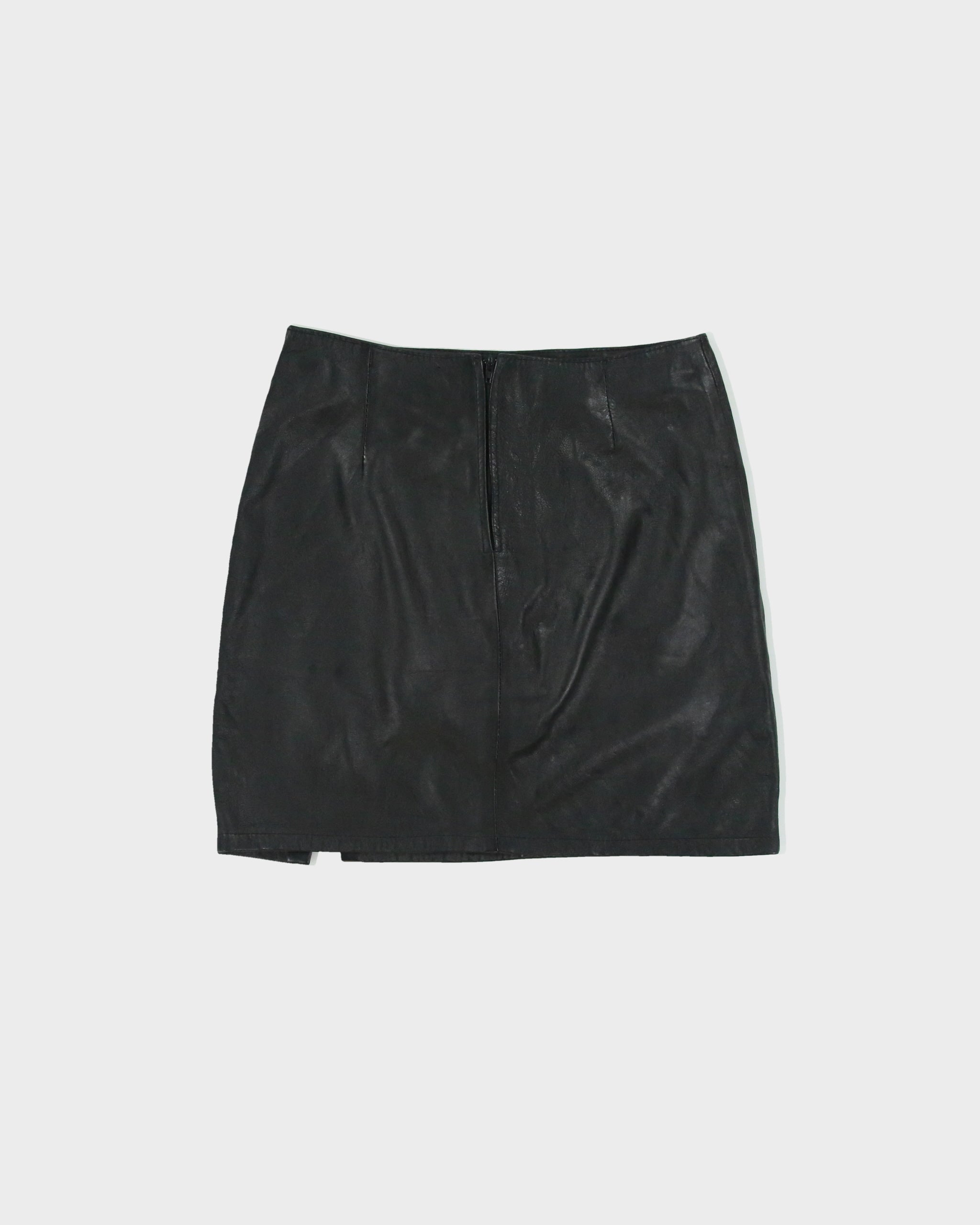 Vintage 1990s Conbipel |Soft Leather Thigh Split Mini Skirt - XS