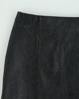 Vintage 1990s Conbipel |Soft Leather Thigh Split Mini Skirt - XS