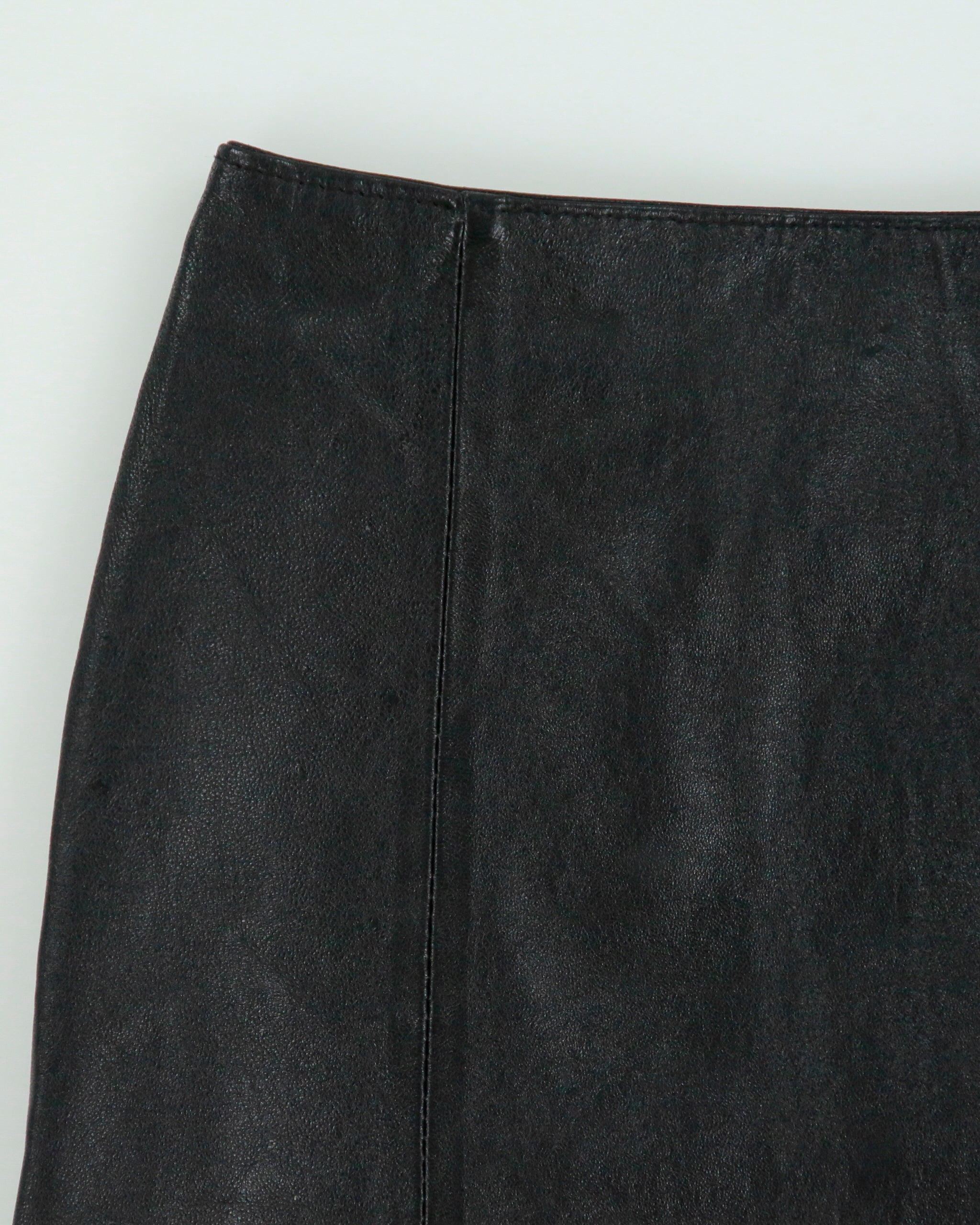 Vintage 1990s Conbipel |Soft Leather Thigh Split Mini Skirt - XS