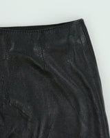 Vintage 1990s Conbipel |Soft Leather Thigh Split Mini Skirt - XS