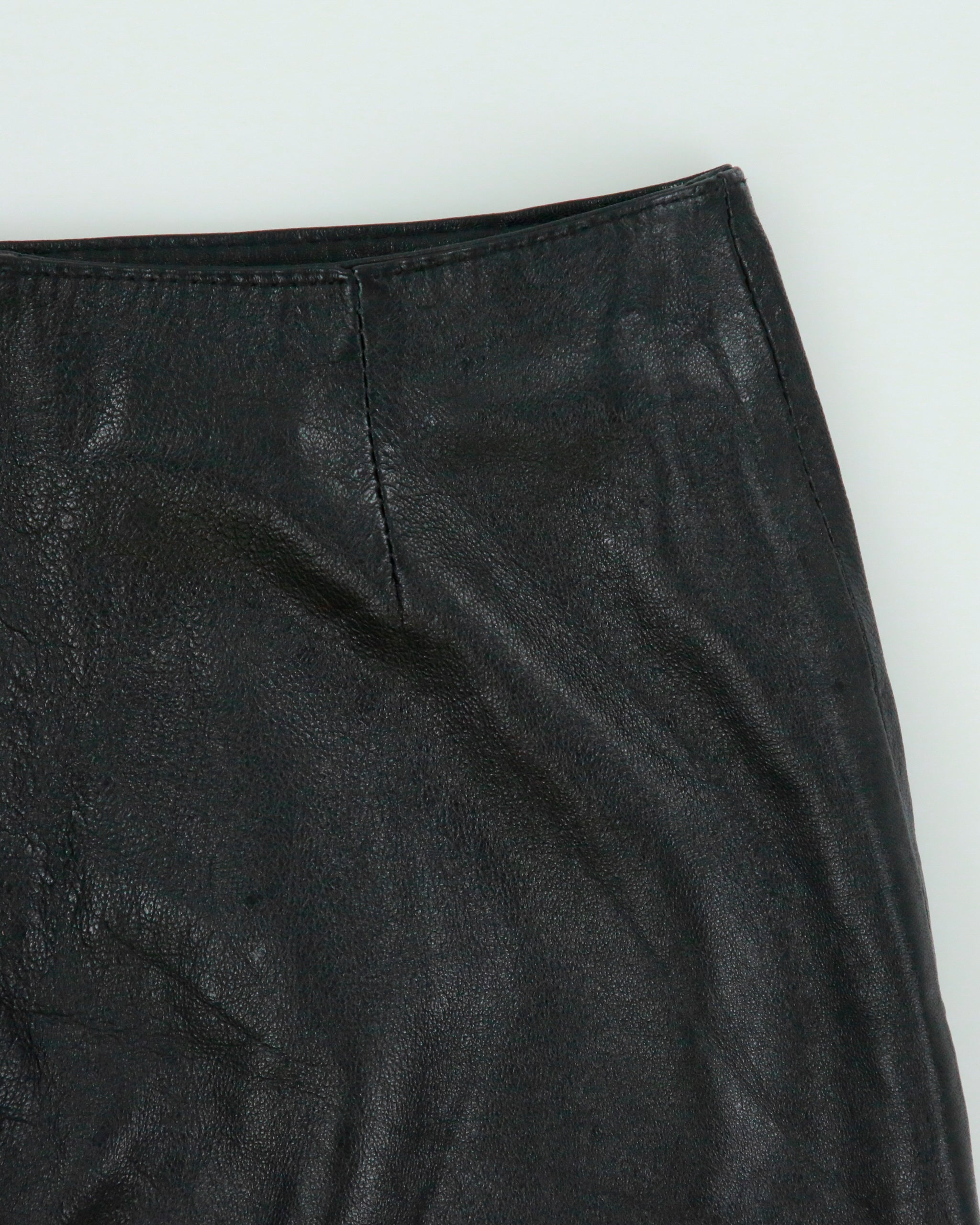 Vintage 1990s Conbipel |Soft Leather Thigh Split Mini Skirt - XS