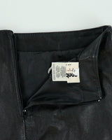 Vintage 1990s Conbipel |Soft Leather Thigh Split Mini Skirt - XS