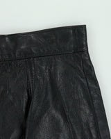 Vintage 1980s Danier Pleated Front Split Leather Skirt - S