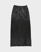 Vintage Milenti Thigh High Split Leather Maxi Skirt - XS