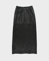 Vintage Milenti Thigh High Split Leather Maxi Skirt - XS