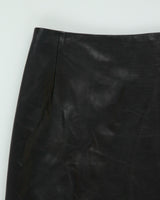 Vintage Milenti Thigh High Split Leather Maxi Skirt - XS