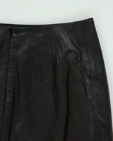 Vintage Milenti Thigh High Split Leather Maxi Skirt - XS