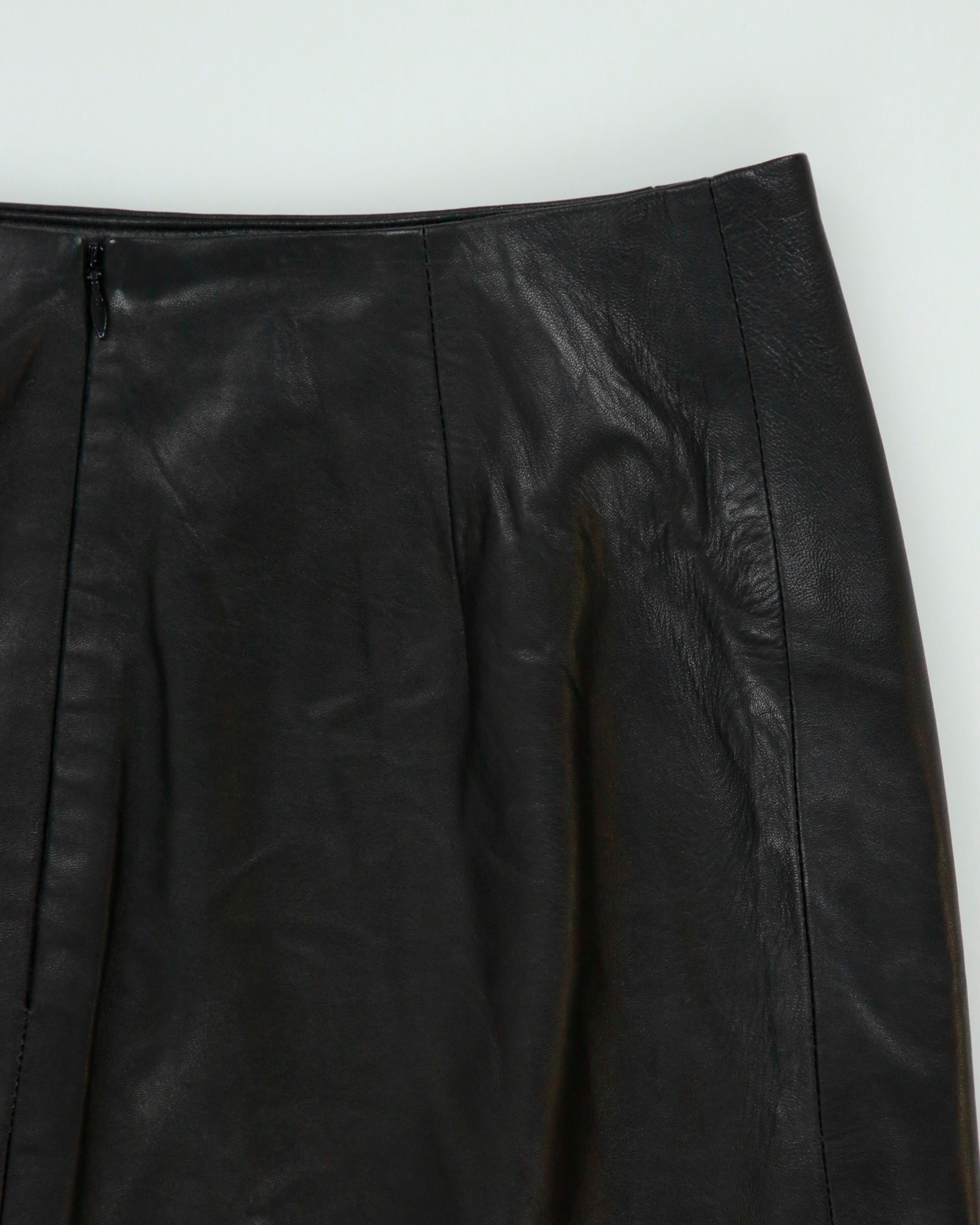 Vintage Milenti Thigh High Split Leather Maxi Skirt - XS