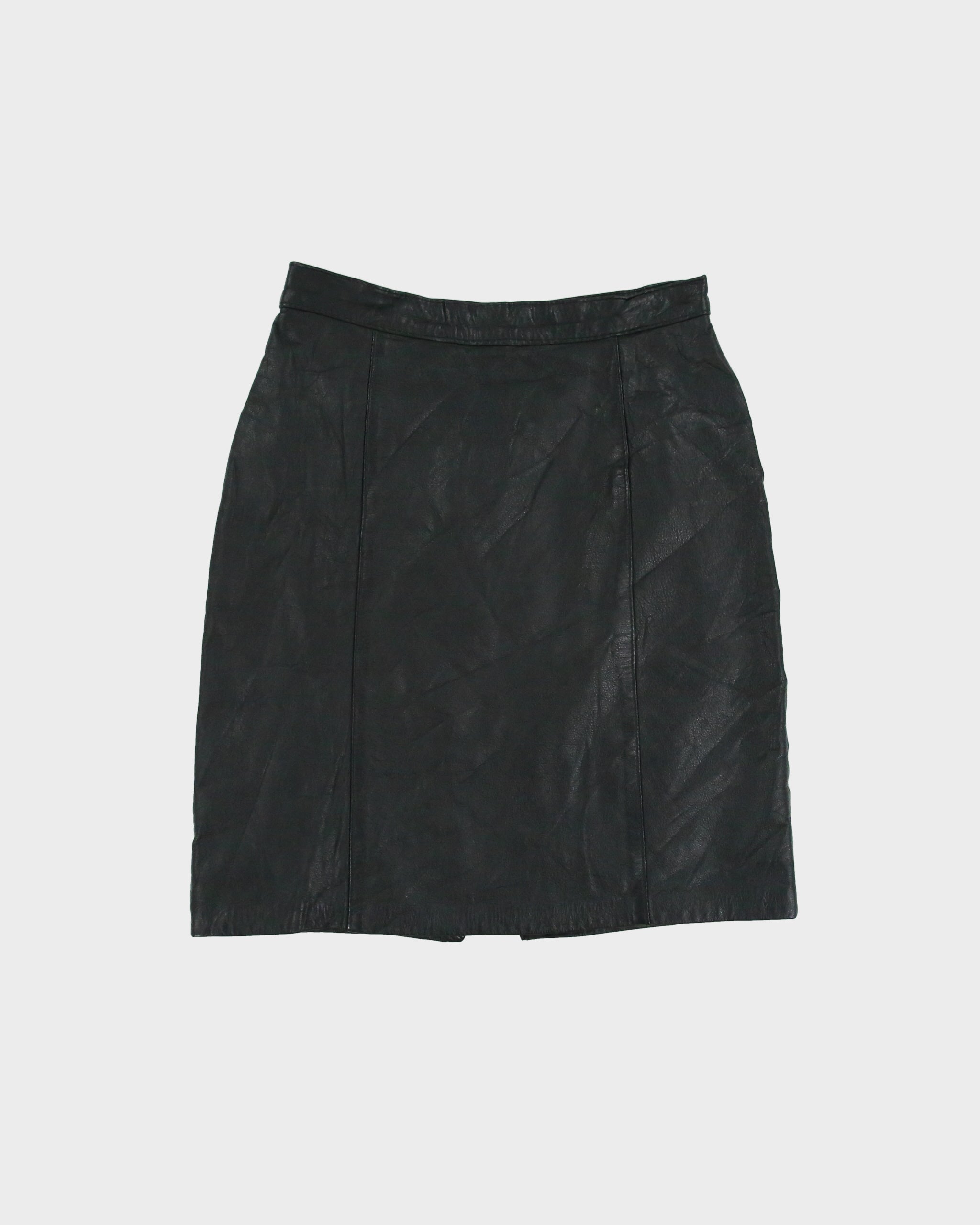Vintage 1980s Marie Claire Union Made Leather Skirt - XS
