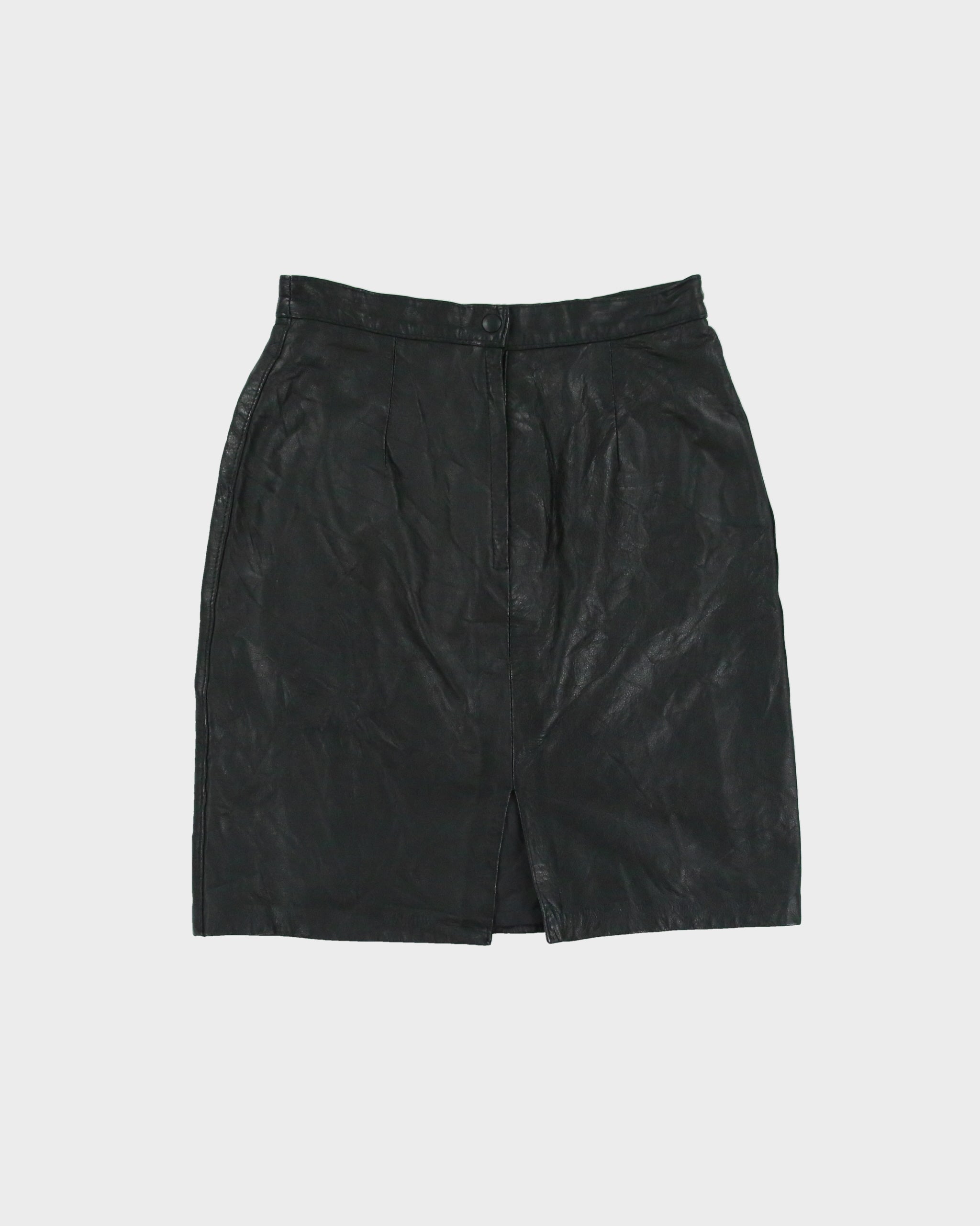 Vintage 1980s Marie Claire Union Made Leather Skirt - XS