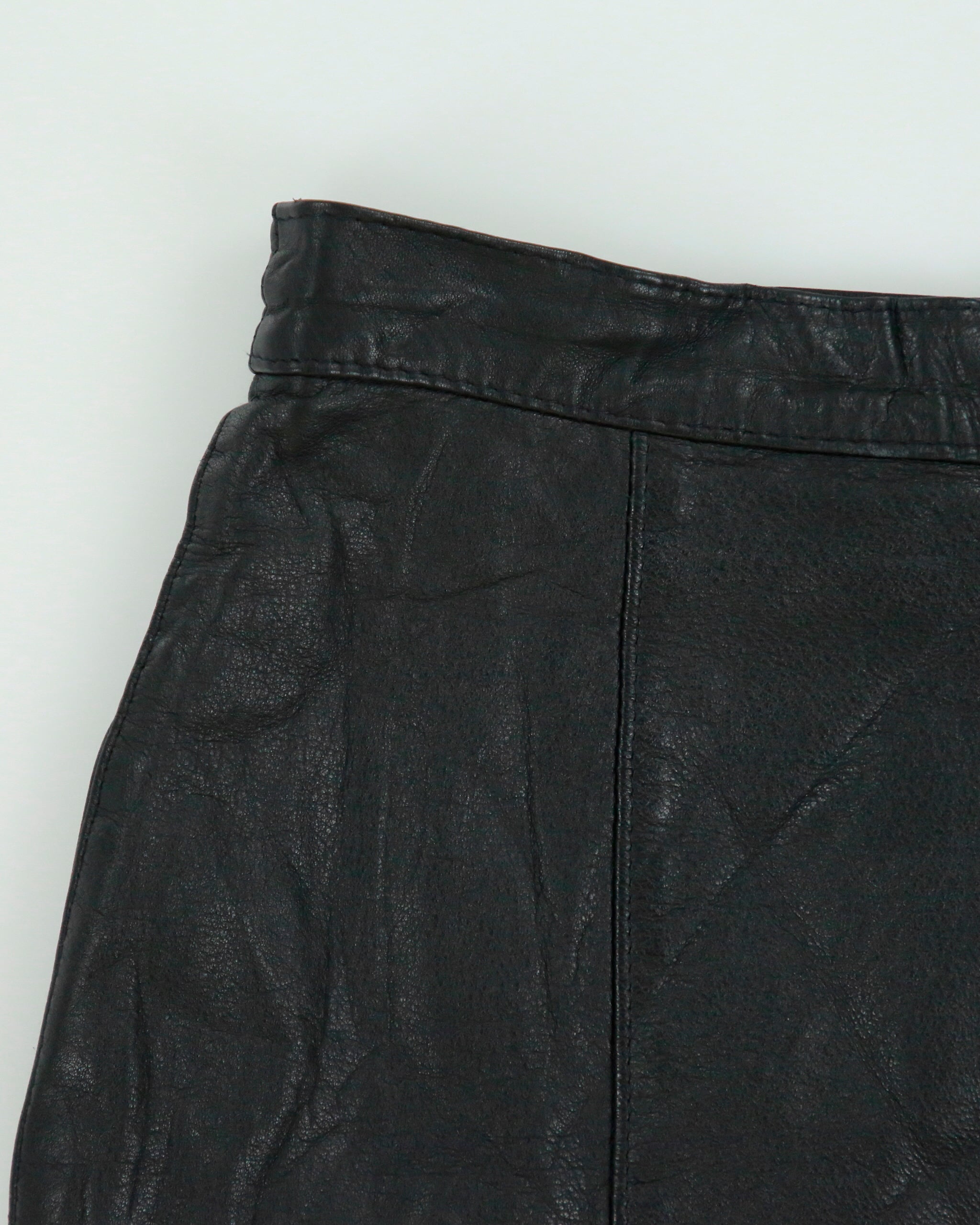 Vintage 1980s Marie Claire Union Made Leather Skirt - XS