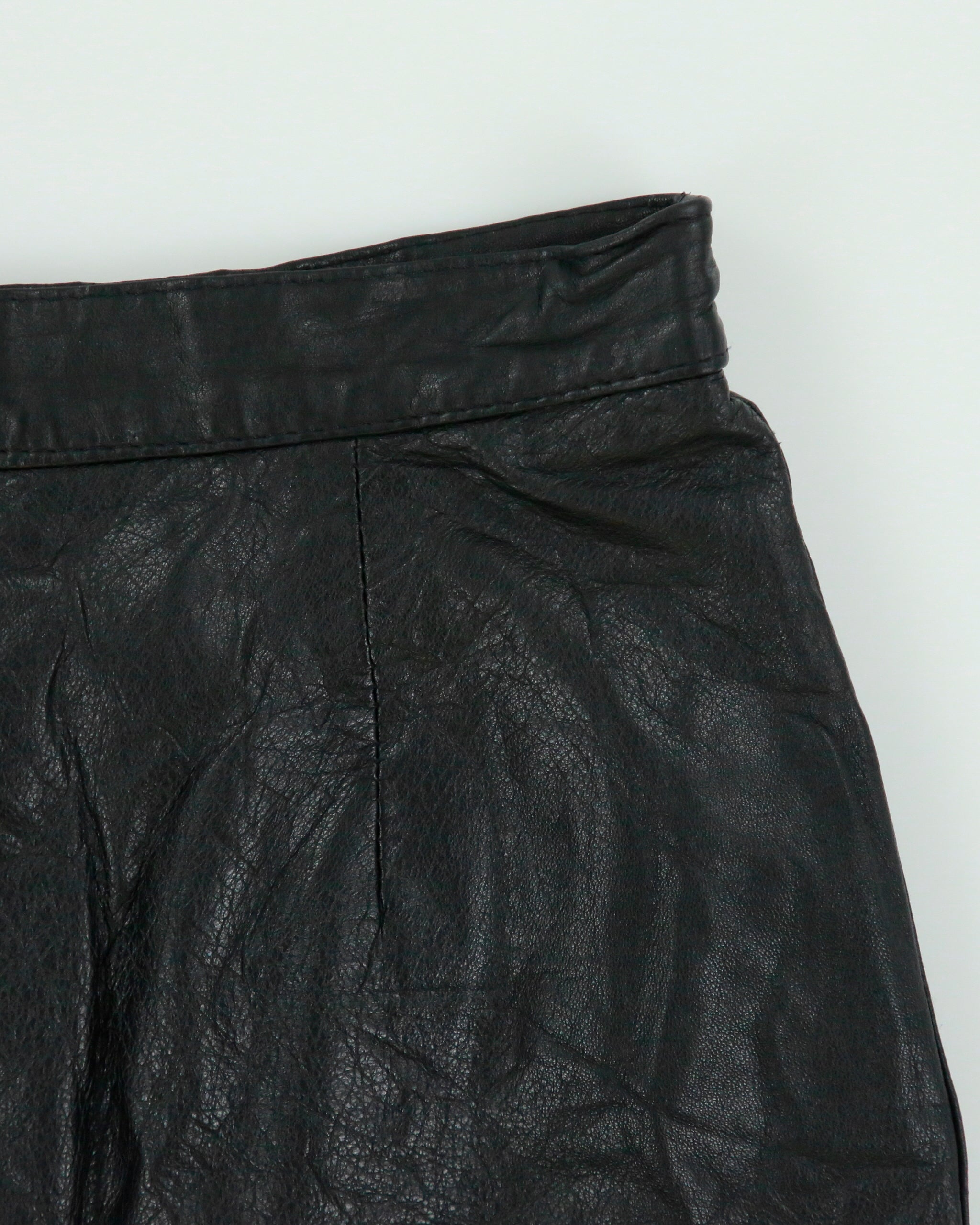 Vintage 1980s Marie Claire Union Made Leather Skirt - XS