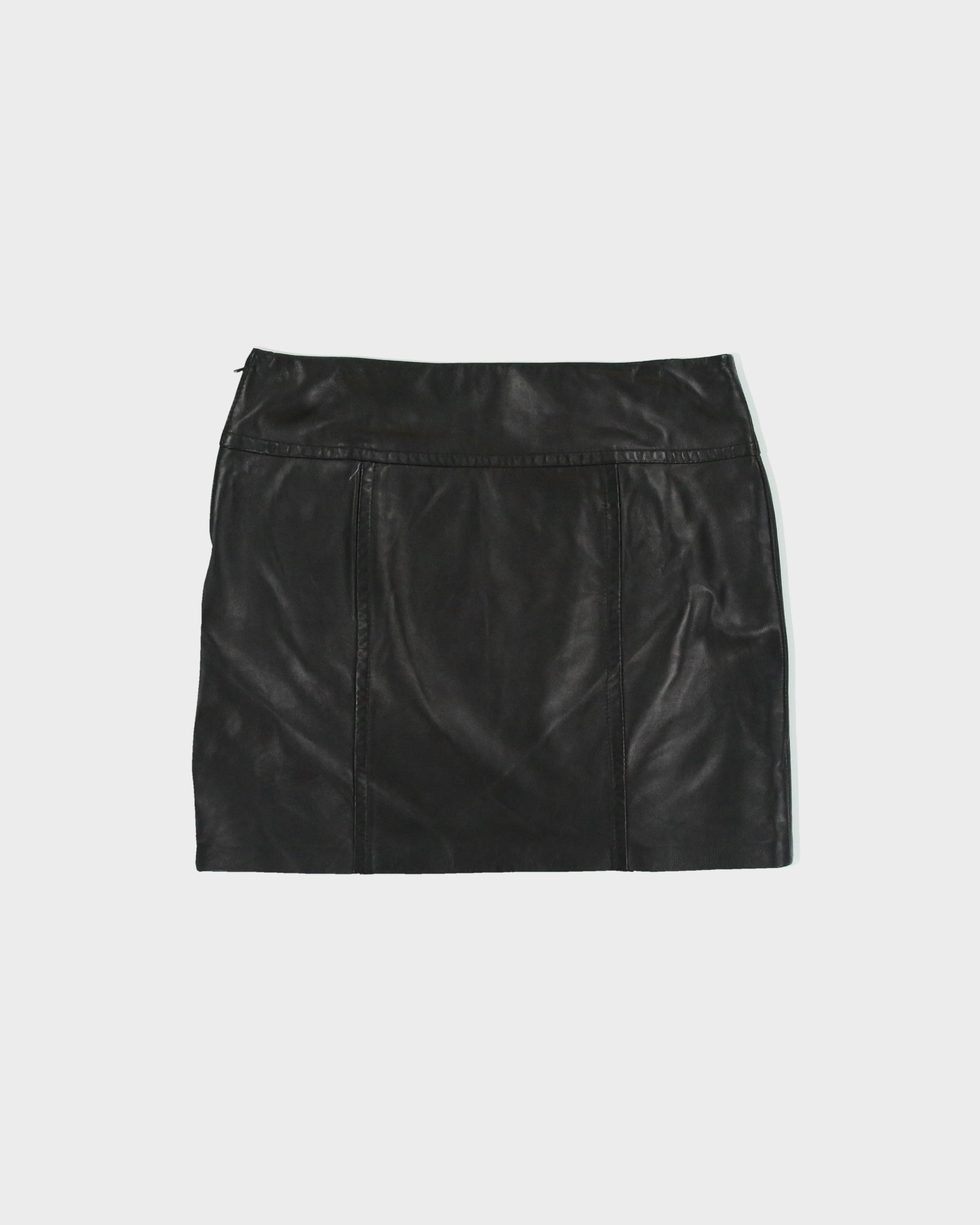 Vintage 2000s Danier Panelled Leather Mini Skirt - S