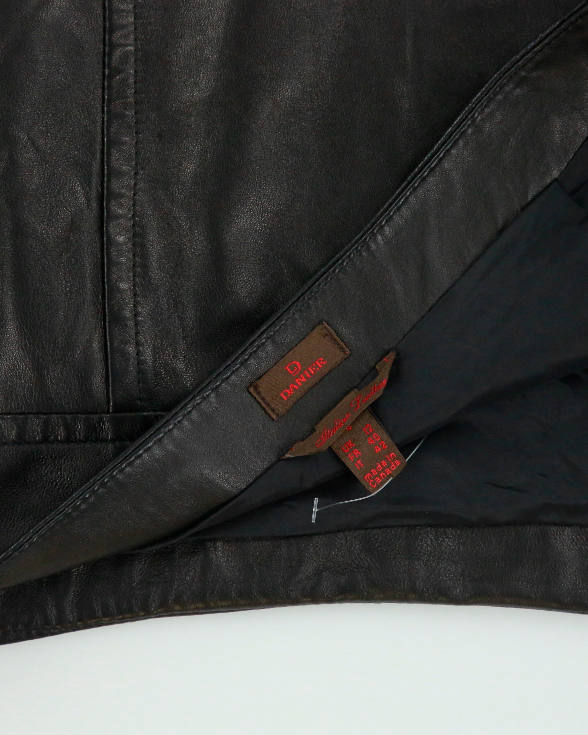 Vintage 2000s Danier Panelled Leather Mini Skirt - S