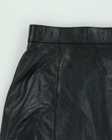 Vintage 1980s Wilsons High Waisted Back Split Leather Skirt - XXS