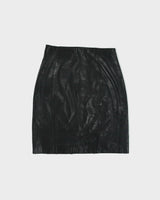 Vintage 1990s Neto Panelled Back Split Leather Skirt - XS