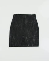 Vintage 1990s Neto Panelled Back Split Leather Skirt - XS