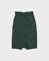 Vintage 1980s Danier High Waisted Panelled Leather Skirt - XXS