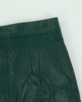 Vintage 1980s Danier High Waisted Panelled Leather Skirt - XXS