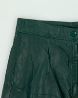 Vintage 1980s Danier High Waisted Panelled Leather Skirt - XXS