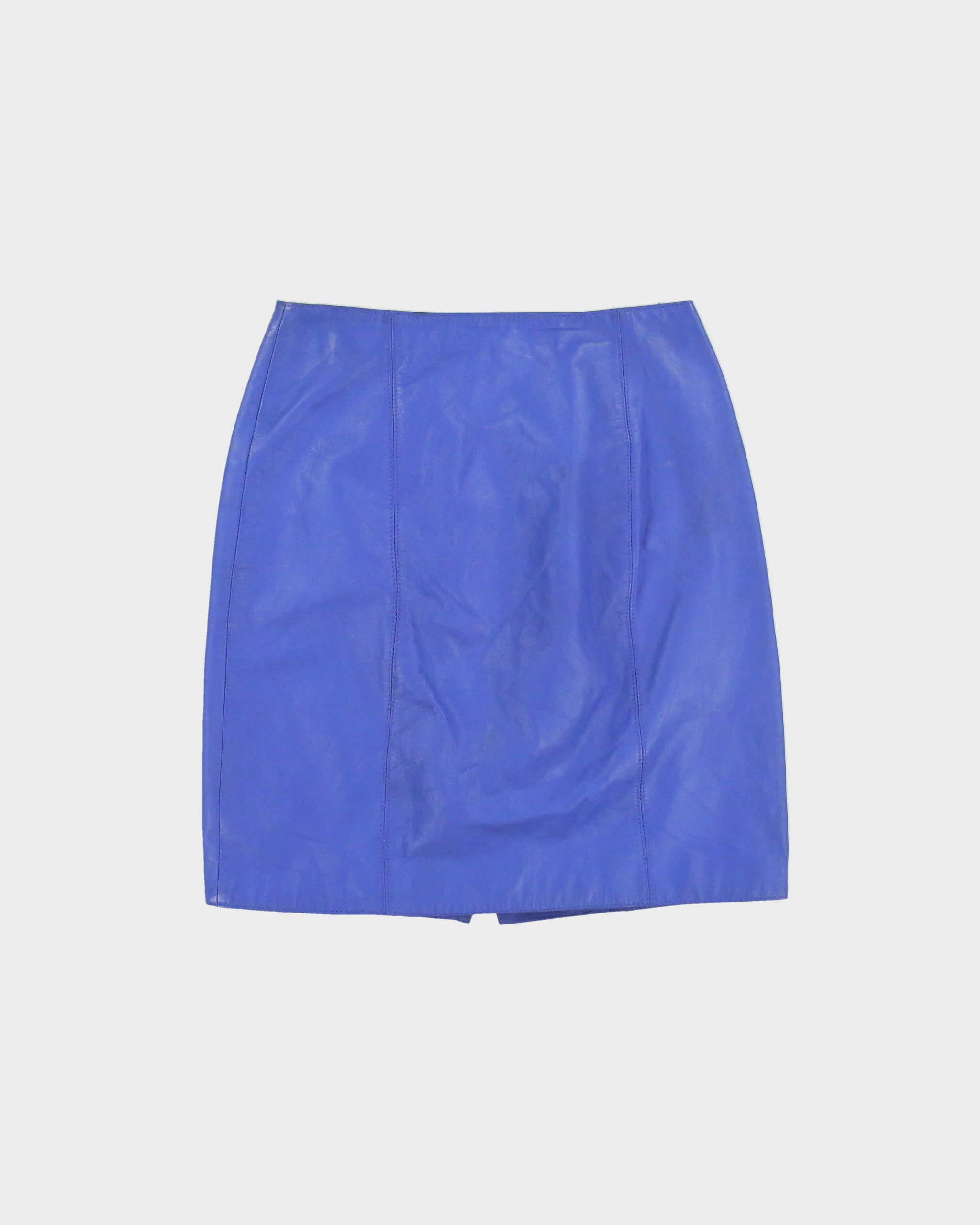 Vintage 1980s Avon Fashion Zip Front Leather Skirt - XS