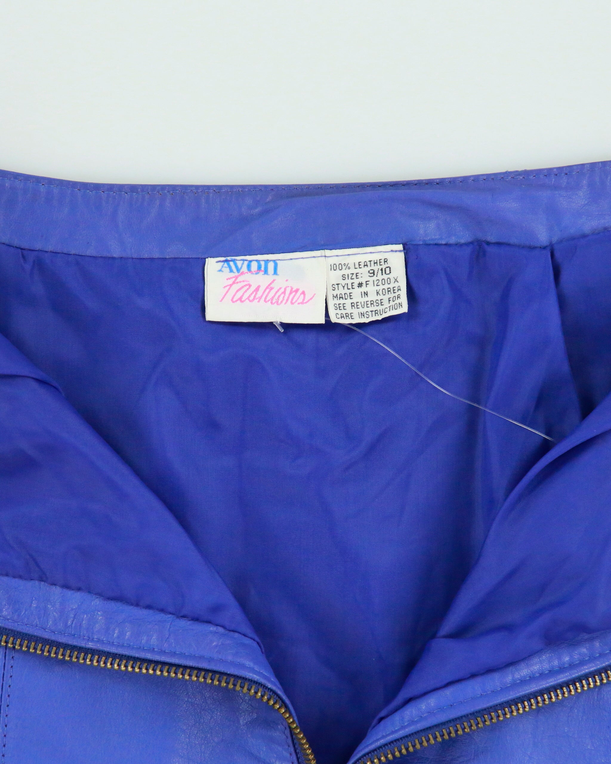 Vintage 1980s Avon Fashion Zip Front Leather Skirt - XS