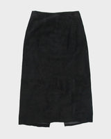 Vintage 1980s Reitmans Snap Button High Front Split Suede Skirt - XS