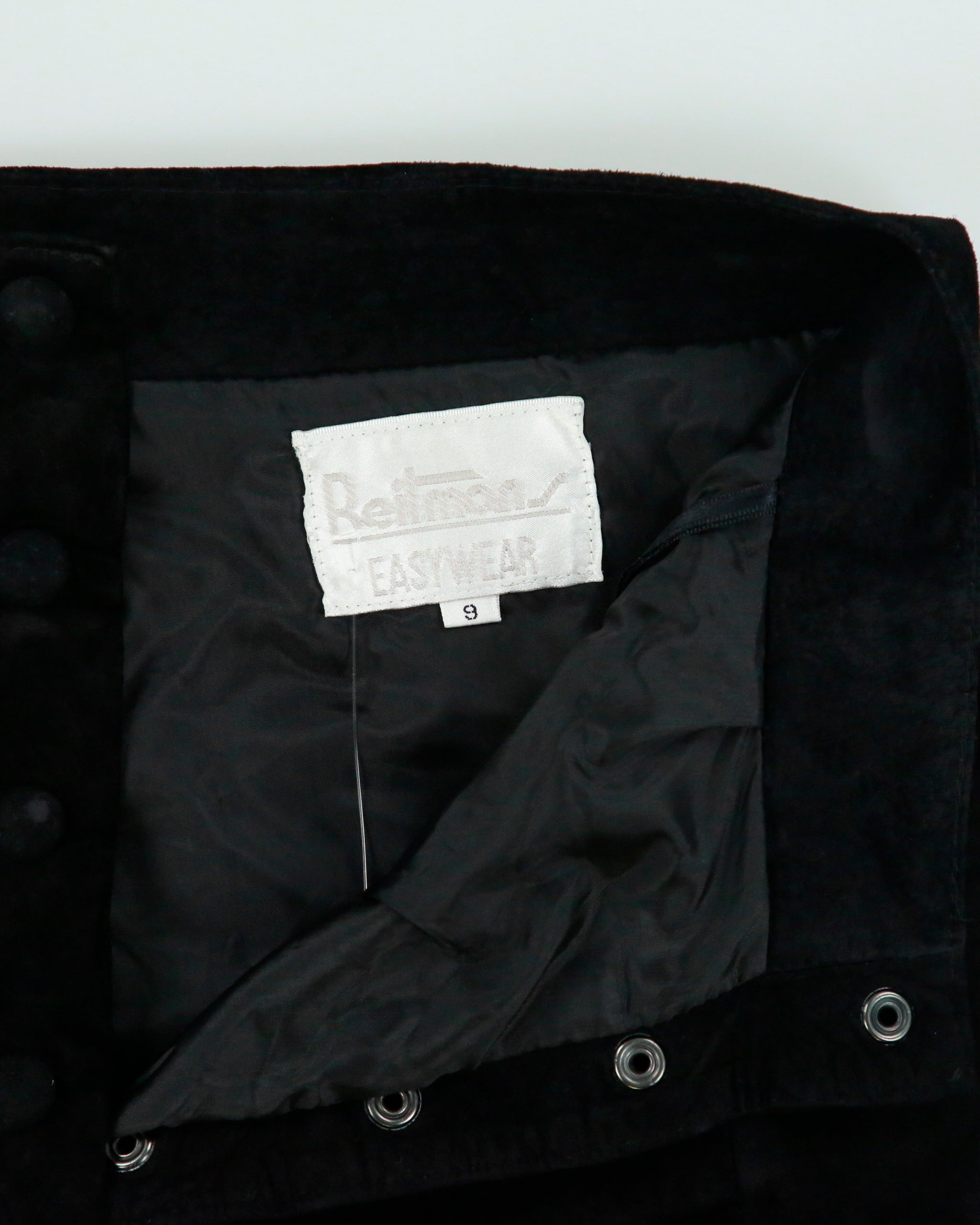 Vintage 1980s Reitmans Snap Button High Front Split Suede Skirt - XS