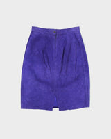 Vintage 1980s Passport Front Split Suede Skirt - XS