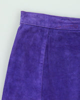 Vintage 1980s Passport Front Split Suede Skirt - XS