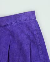 Vintage 1980s Passport Front Split Suede Skirt - XS