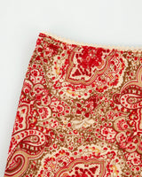Vintage 1990s Jessica Asymmetric Hem Paisley Pattern Side Split Skirt - M
