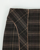Vintage Y2K 00s Bebe Plaid Lace Ruffled Hem Skirt - S