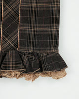 Vintage Y2K 00s Bebe Plaid Lace Ruffled Hem Skirt - S