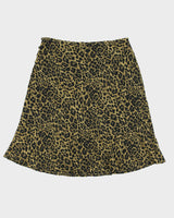 Vintage 1990s Cleo Leopard Print Button Detail Flowy Skirt - M