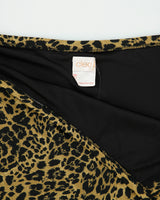 Vintage 1990s Cleo Leopard Print Button Detail Flowy Skirt - M