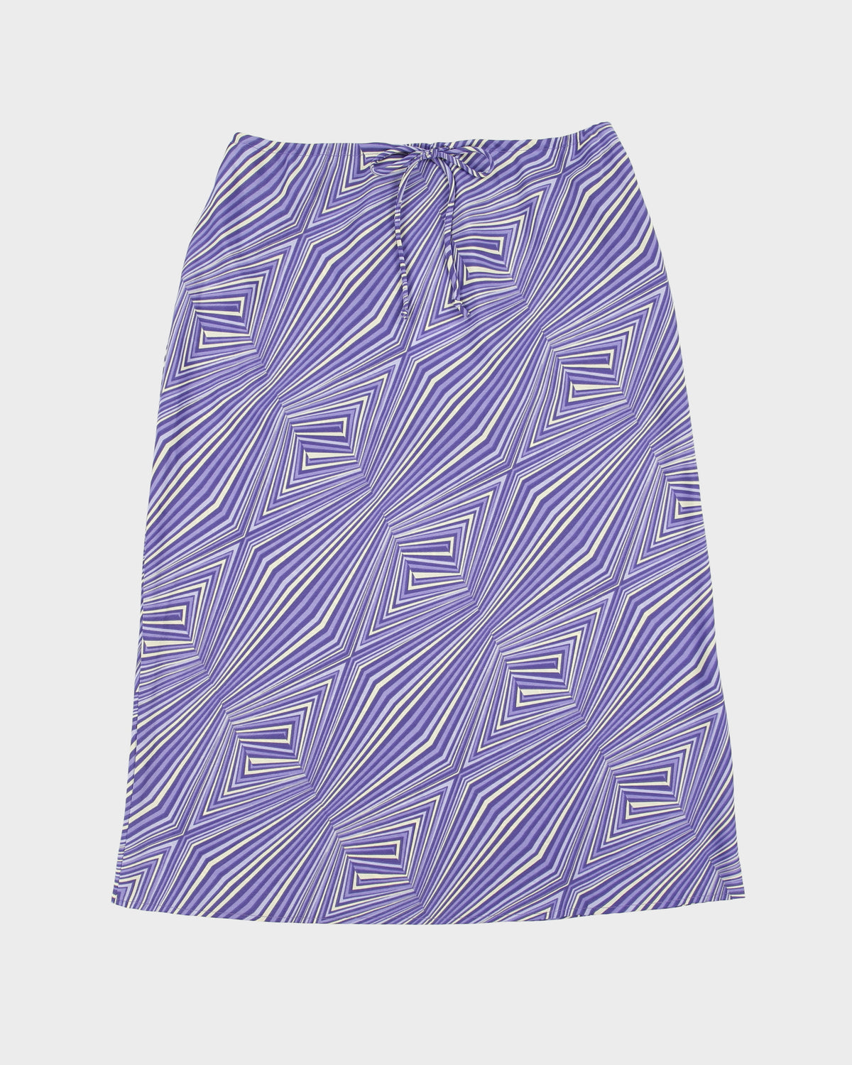 Vintage 1990s Dynamite Drawstring Waist Abstract Geometric Pattern Skirt - M