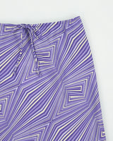 Vintage 1990s Dynamite Drawstring Waist Abstract Geometric Pattern Skirt - M