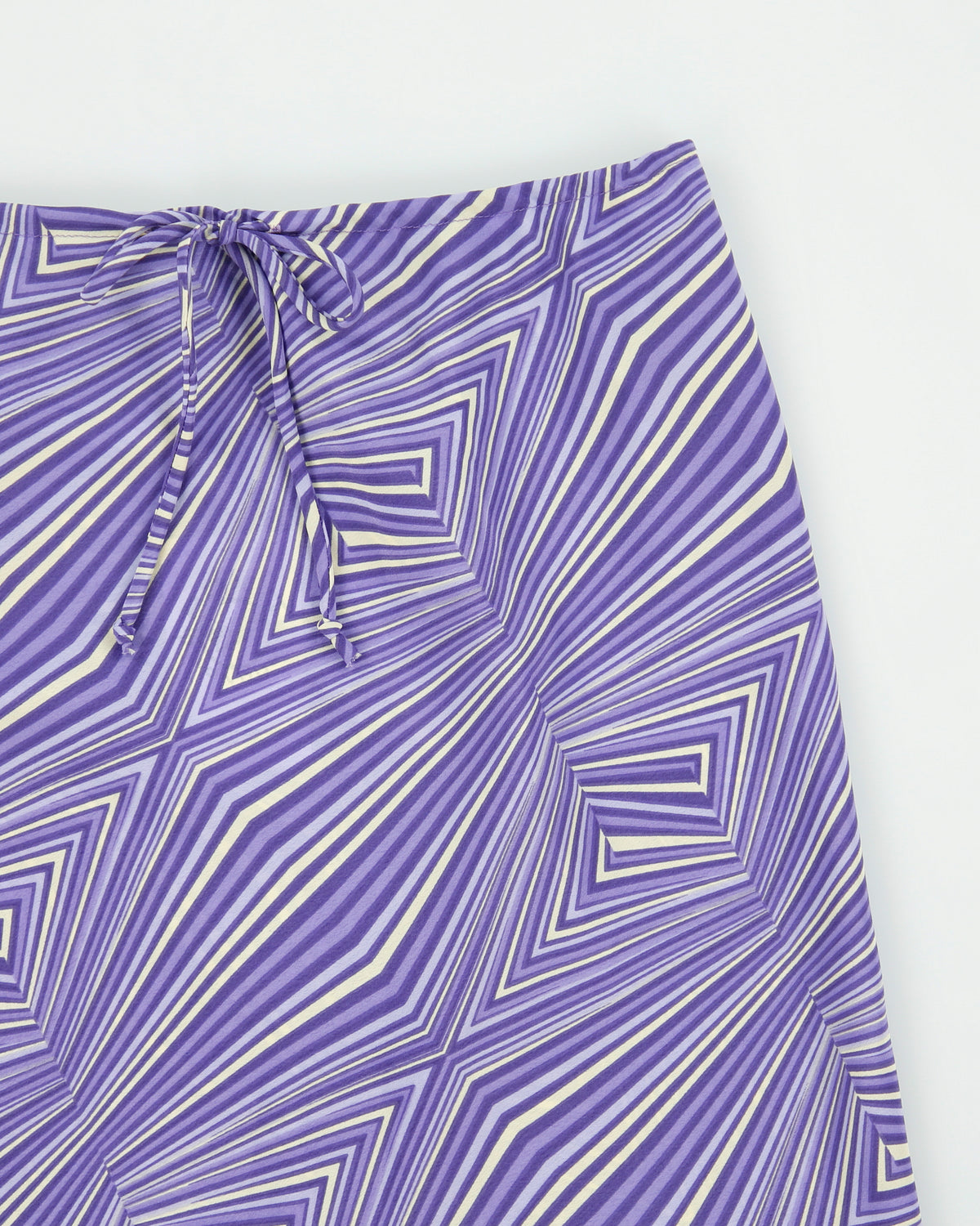 Vintage 1990s Dynamite Drawstring Waist Abstract Geometric Pattern Skirt - M