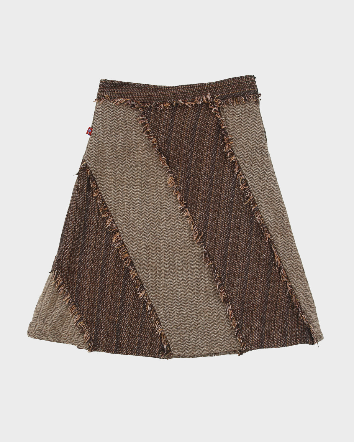 Vintage Y2K 00s Uttam London Wool Blend Patchwork Skirt - XS