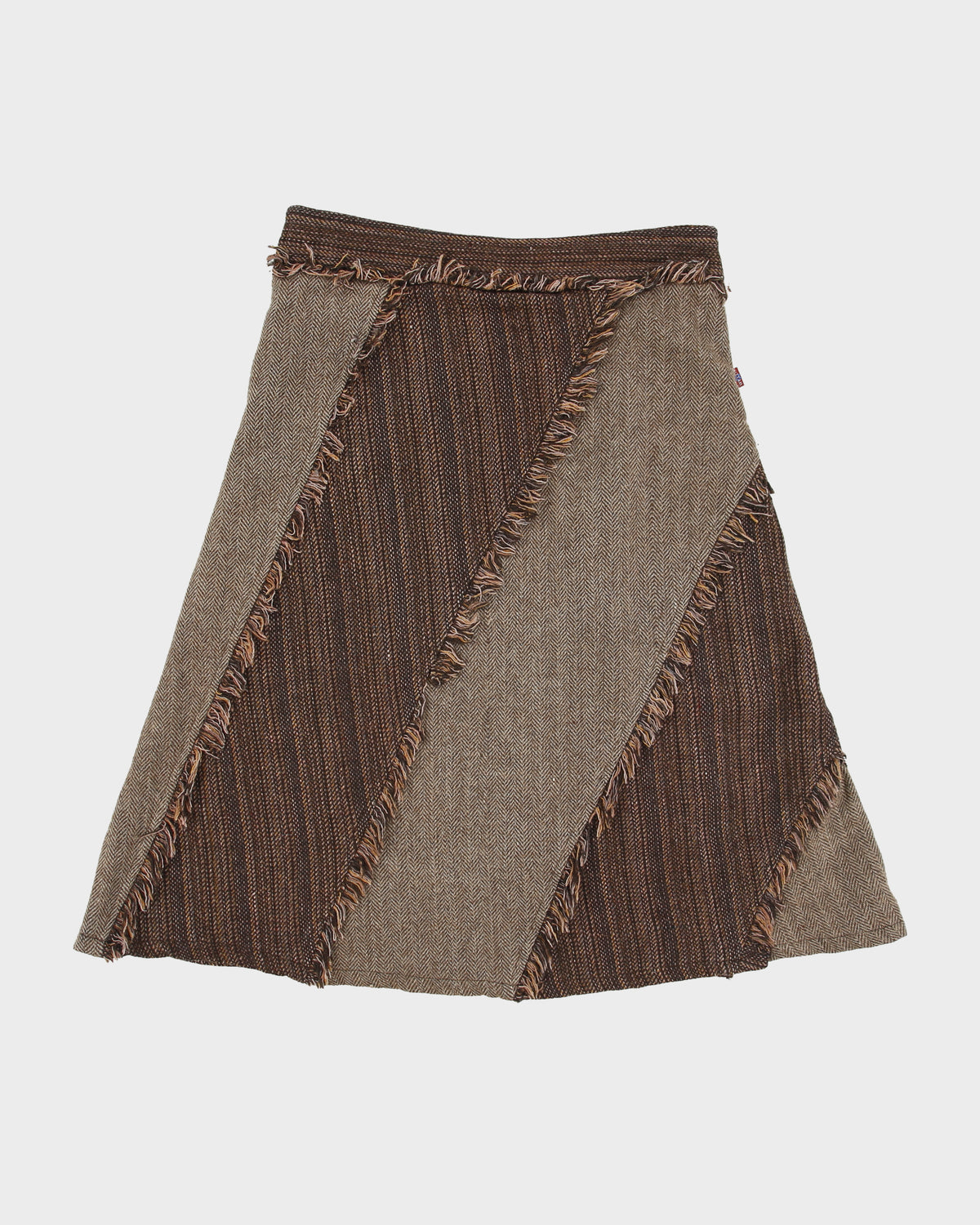 Vintage Y2K 00s Uttam London Wool Blend Patchwork Skirt - XS