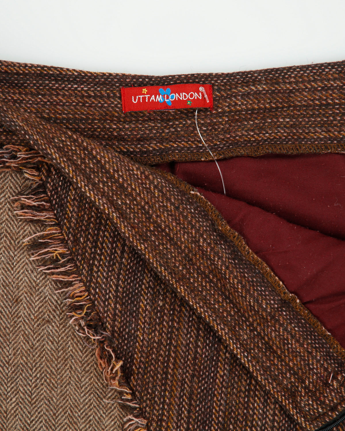 Vintage Y2K 00s Uttam London Wool Blend Patchwork Skirt - XS